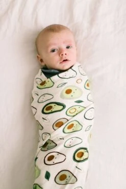 Loulou Lollipop Muslin Swaddle - Avocado -Baby Go Round Store avocado1