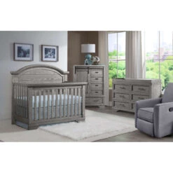Westwood Design Foundry Arch Top Convertible Crib -Baby Go Round Store brushed pewter arch top rs f2705f64 5efe 498c a2c0 c23705ce8868
