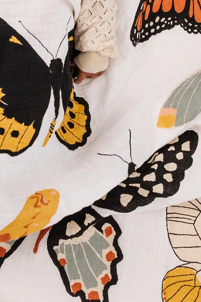 Clementine Kids Swaddle Blanket- Butterfly Collector 4 Clementine Kids Swaddle Blanket- Butterfly Collector - Image 4