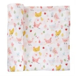 Mud Pie Muslin Swaddle - Spring Chicken