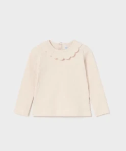 Mayoral L/S Ribbed Shirt | Natural