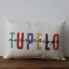 Little Birdie Arts Personalized Pillow - City Multi Color Block Earth Tones