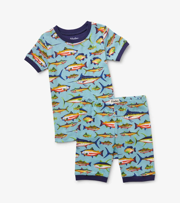 Hatley Lots Of Fish Short Pajama Set 1 Hatley Lots Of Fish Short Pajama Set