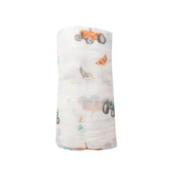 Angel Dear Swaddle Blanket- Tractors -Baby Go Round Store hn6TjqUw