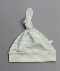 Knotted Hat - Olive Green Stripes