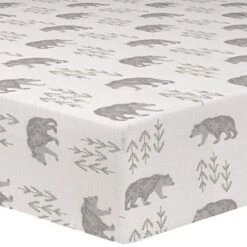 Liz & Roo Crib Sheet - Grey/Taupe Cubby