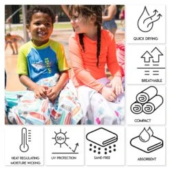 Luv Bug Co Hooded UPF 50+Sunscreen Towel - Mermaids -Baby Go Round Store mermaids