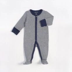 Petit Lem "Essentials"-Striped Sleeper With Organic Cotton