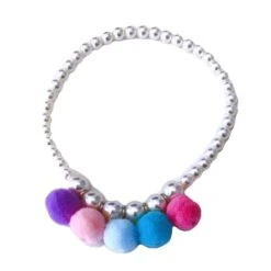 Sparkle Sisters By Couture Clips Pom Pom Necklace