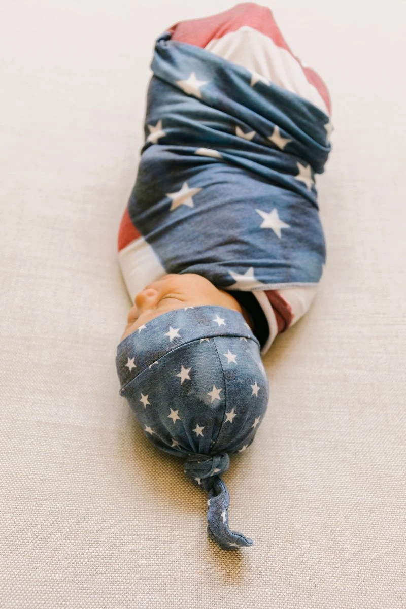Copper Pearl Knit Swaddle Blanket - Patriot 2 Copper Pearl Knit Swaddle Blanket - Patriot - Image 2