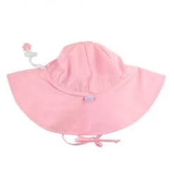 Ruffle Butts Wide Brim Swim Hat -Baby Go Round Store pink sun protective hat 2