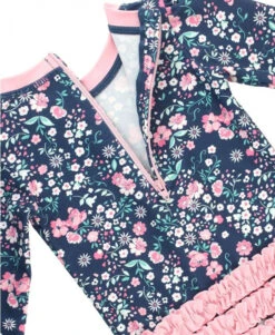 RuffleButts Moonlit Meadow One Piece Rash Guard -Baby Go Round Store rgsnvxx 1pmm flat detail1