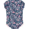RuffleButts Girls Moonlit Meadow Short Sleeve One Piece Rash Guard