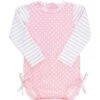 Ruffle Butts One Piece Rash Guard - Pink Polka Dot