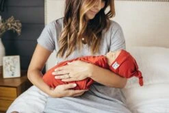 Copper Pearl Top Knot Hat - Rust -Baby Go Round Store rust hat 4