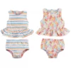 Mud Pie - Floral And Stripe Reversible Girl's Swimsuit