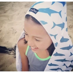 Luv Bug Co Hooded UPF 50+Sunscreen Towel - Sharks -Baby Go Round Store sharks3