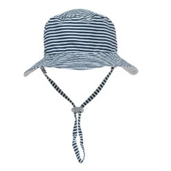 Snapper Rock Navy/White Stripe Reversible Bucket Hat
