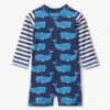 Hatley Block Whales Baby One-Piece Rashguard